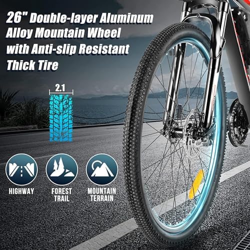 ANCHEER 26" Electric Mountain Bike for Adults with Peak 750W Motor | ANCHEER 26" Electric Bike for Adults Commuter with