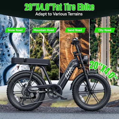 TST Electric Bike for Adults 1500W Peak 20" Fat Tire All-Terrain E-Bike | TST Electric Dirt Bike for Road Sand Mountain
