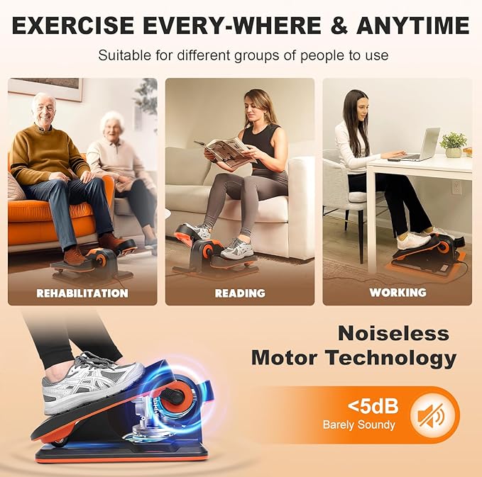Under Desk Elliptical Machine with App, Electric Ellipse Leg Exerciser for Seniors with 7 Adjustable Speeds - Image 3