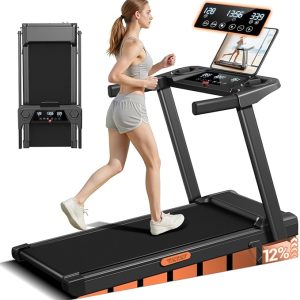 12% Incline Treadmill with Handle, 3-in-1 Portable Treadmills for Home and Office