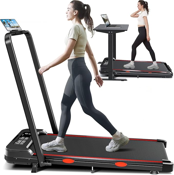 Folding 3 in 1 Walking Pad Treadmill with Handle Bar & Incline