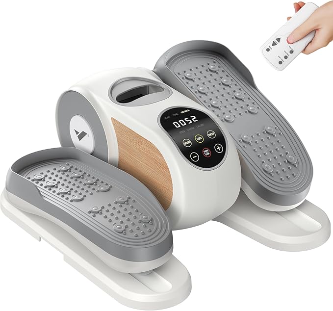 Under Desk Elliptical Machine, Leg Exerciser While Sitting for Seniors with Remote Control & 12-Speeds