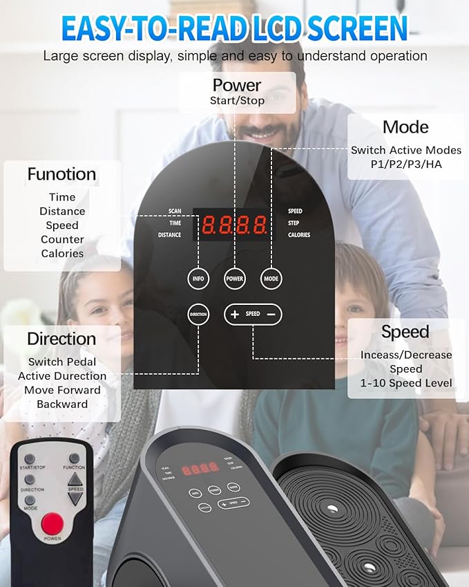 Under Desk Elliptical Machine, Electric Elliptical Leg Exerciser for Seniors with 12 Adjustable - Image 2