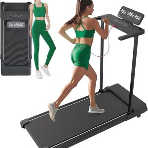 Click to see full view Walking Pad with Handle Bar, Folding Treadmill with Handles for Home Small Spaces