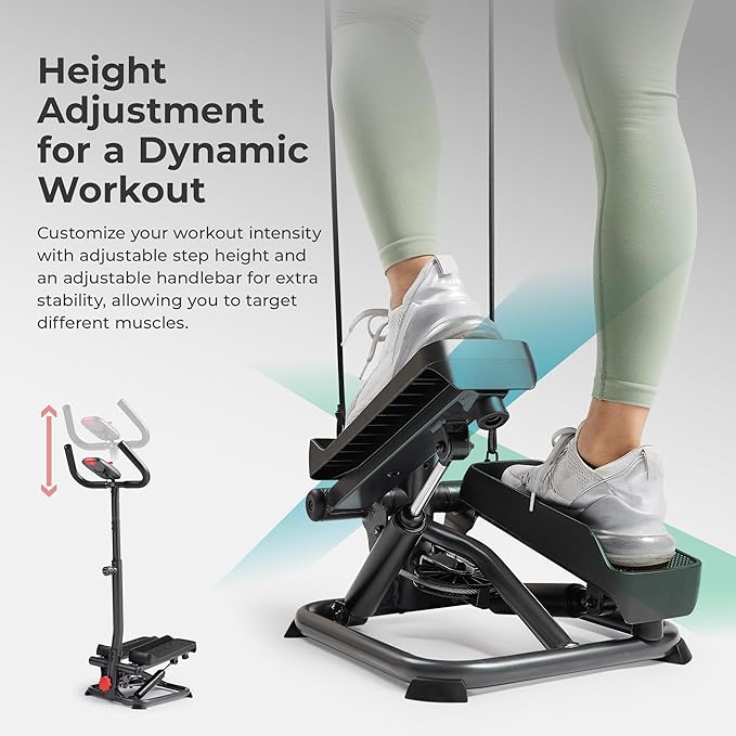 Total Body 2-in-1 Smart Stepper Machine for Home with Handlebar and Resistance Bands - Image 2