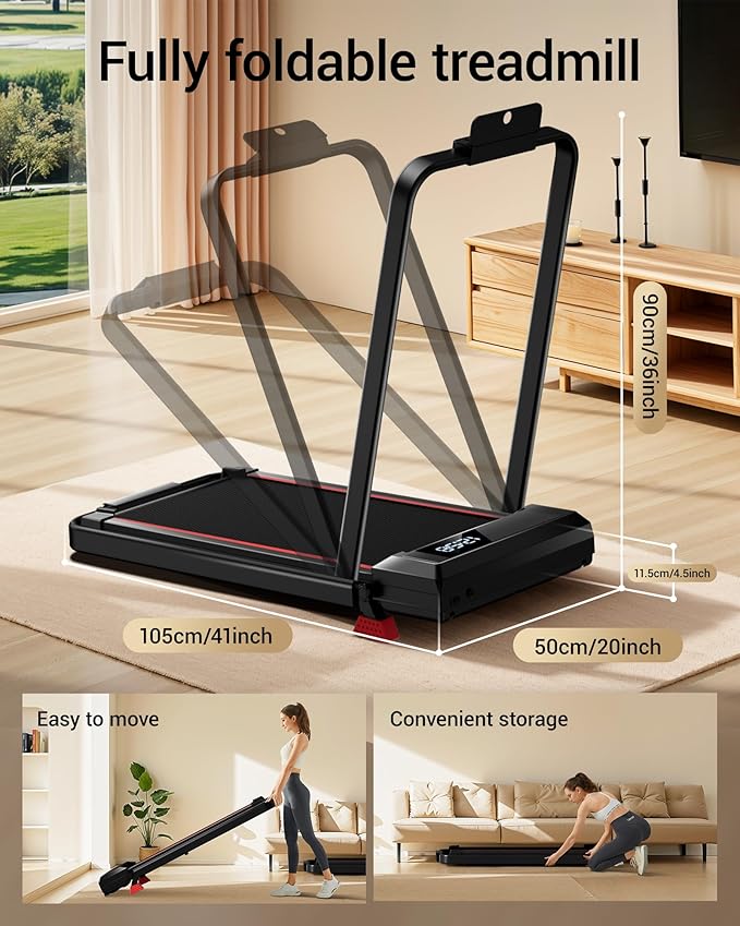 14% Incline Walking Pad Treadmills for Home Small, 4-in-1 Under Desk Treadmill with Handles - Image 3