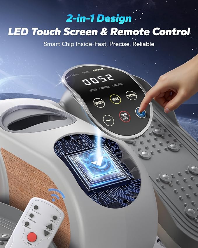 Under Desk Elliptical Machine, Leg Exerciser While Sitting for Seniors with Remote Control & 12-Speeds - Image 3