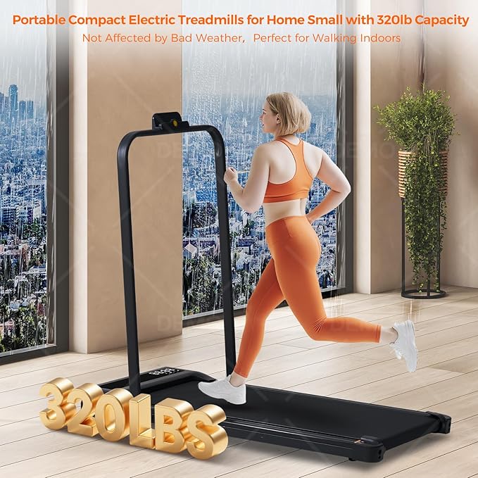 Portable Compact Treadmill with Handles for Home Small Spaces - Image 3