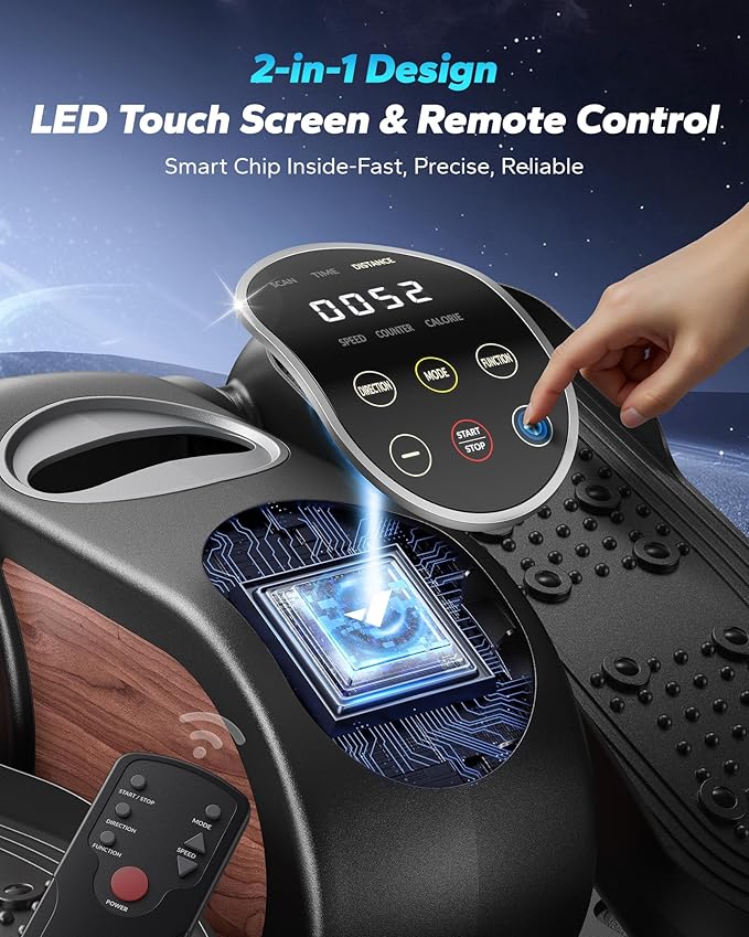 Under Desk Elliptical Machine, Leg Exerciser While Sitting for Seniors with Remote Control & 12-Speeds - Image 2