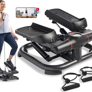 2-in-1 Premium Power Stepper with 400lbs Weight Capacity and Resistance Bands