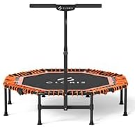 CLORIS 38in/48in Folding Trampoline for Adults with Adjustable Foam Handle - Max Load 450lbs Safety Padded Cover Best Gi