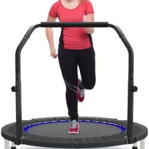 HYD-Parts 48" Mini Trampoline for Adults and Kids | Adjustable Bar | Indoor Fitness Trampoline | Max Load 440lbs HYD-Par