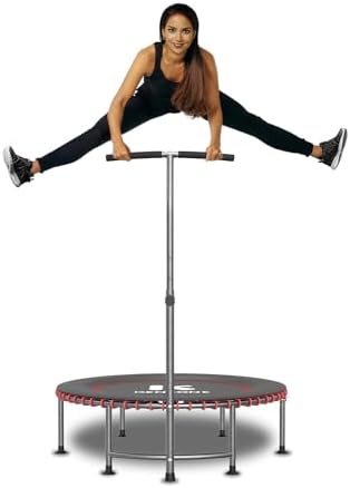 Low-Impact Rebounder Trampoline for Adults with Bungee, 450/550LBS | Quiet Mini Exercise Trampoline with Adjustable U/T