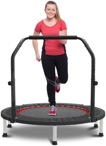 HYD-Parts 48" Mini Trampoline for Adults and Kids | Adjustable Bar | Indoor Fitness Trampoline | Max Load 440lbs HYD-Par