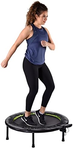 Stamina Folding Trampoline Black - Portable Fitness Equipment for Home Gym, Cardio & Strength Training, Jumping Exercise