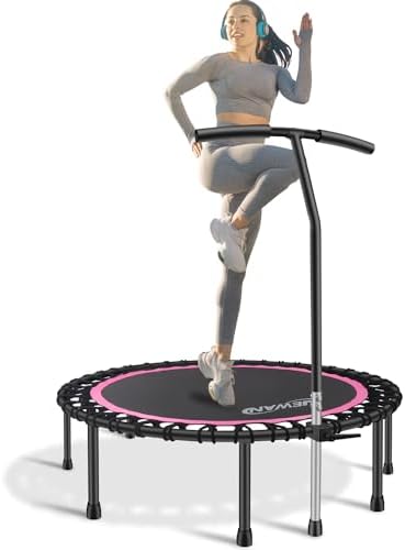 NEWAN Silent Mini Trampoline for Adults - 40" to 48" Diameter, Max Limit 330lbs, Silent Bungee Rebounder Jumping Cardio
