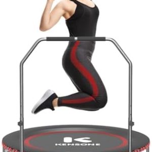 Low-Impact Rebounder Trampoline for Adults with Bungee, 450/550LBS | Quiet Mini Exercise Trampoline with Adjustable U/T