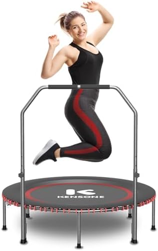 Low-Impact Rebounder Trampoline for Adults with Bungee, 450/550LBS | Quiet Mini Exercise Trampoline with Adjustable U/T