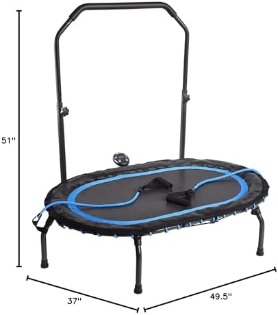 Stamina Folding Trampoline Black - Portable Fitness Equipment for Home Gym, Cardio & Strength Training, Jumping Exercise