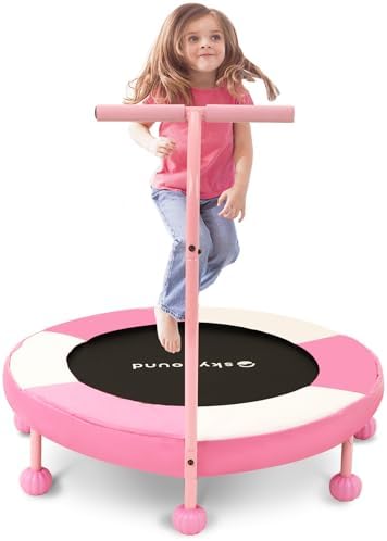 SkyBound Kids Trampoline Indoor 36 Inch - Kids Trampoline with Handle - |0mm Steel Pipe Mini Trampoline for Toddlers and