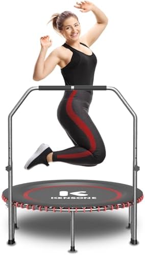 Low-Impact Rebounder Trampoline for Adults with Bungee, 450/550LBS | Quiet Mini Exercise Trampoline with Adjustable U/T