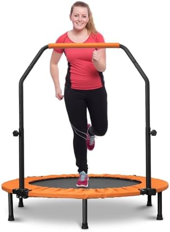HYD-Parts 48" Mini Trampoline for Adults and Kids | Adjustable Bar | Indoor Fitness Trampoline | Max Load 440lbs HYD-Par