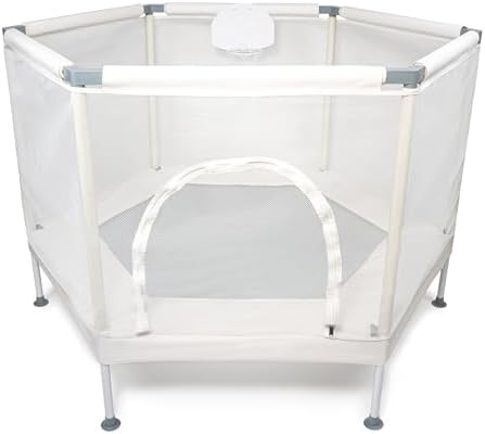 Aesthetic Kids Trampoline with Safety Net & Basketball Hoop, Ultra Safe No-Gap Design, Gifts for Boys & Girls Indoor and