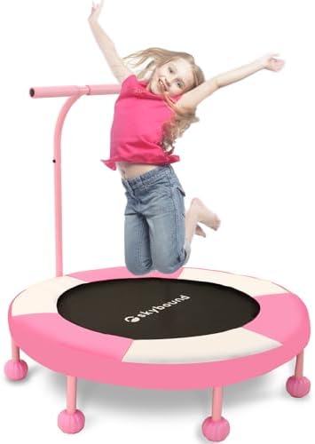 SkyBound Kids Trampoline Indoor 36 Inch - Kids Trampoline with Handle - |0mm Steel Pipe Mini Trampoline for Toddlers and
