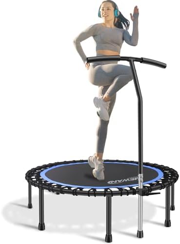 NEWAN Silent Mini Trampoline for Adults - 40" to 48" Diameter, Max Limit 330lbs, Silent Bungee Rebounder Jumping Cardio