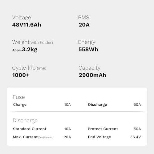 Yose Power 48V 11.6Ah Electric Bicycle Battery for Lectric XP 1.0/ XP |0/ XP |0/ XP Step-Thru Users Replacement (48V 11.