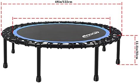 NEWAN Silent Mini Trampoline for Adults - 40" to 48" Diameter, Max Limit 330lbs, Silent Bungee Rebounder Jumping Cardio