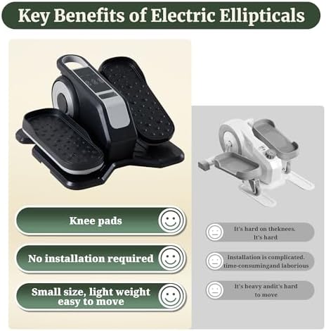 Under Desk Elliptical Machine for Seniors, Quiet Seated Pedal Exerciser with Remote Control, 3 Modes & 12 Adjustable Spe