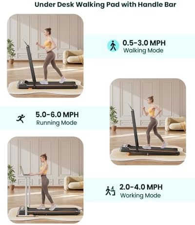 Home Office Walking Pad, Under Desk Treadmill with Incline, |5HP Portable Walking Treadmill, 265 Lbs Weight Capacity, Re