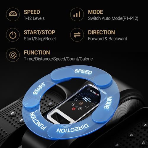 Under Desk Elliptical Machine for Home Office with Remote Control and Auto Mode | Mini Seated Pedal Exerciser with 12 S