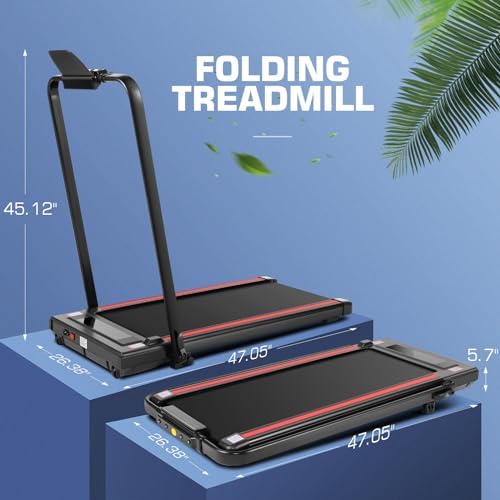 ANCHEER Quiet Portable Desk Treadmill for Home Gym, |0HP 12% Incline Walking Treadmill with LED Screen and Handles ANCHE