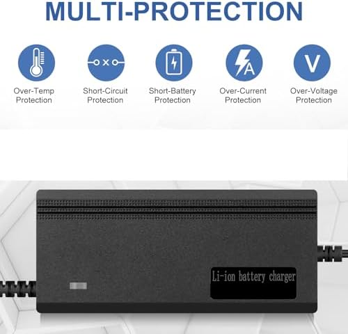 Fast and Safe 5|6V 3A Charger for 13S 48V Li-ion Battery Users, Universal 7 Plugs Adapter Specifications: DC 5.5x|5mm, X