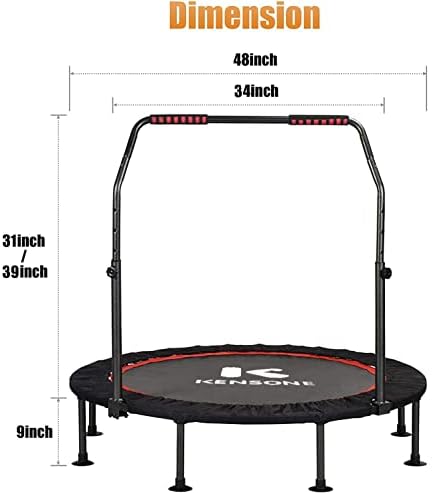 Kenson Mini Foldable Trampoline for Kids and Adults Indoor Use | Kenson Indoor Trampoline 40"/48" Foldable Rebounder fo