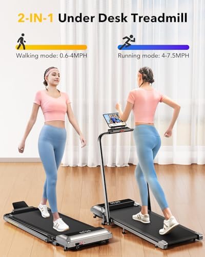 Portable Walking Pad Treadmill with 12% Incline for Home/Office | Under Desk Treadmills with LED Display & Remote Contr