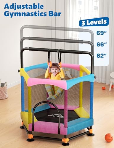 **Twinkoo 60" Anti-Rollover Toddler Trampoline for Kids - Outdoor & Indoor Use** | **Twinkoo 5FT Toddler Trampoline wit