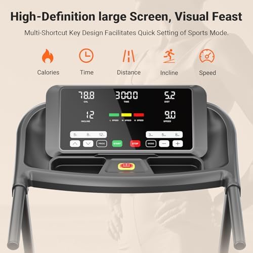 THERUN Incline Treadmill for Running and Walking, 300 lbs Weight Capacity, Wide Belt THERUN Incline Treadmill for Runnin