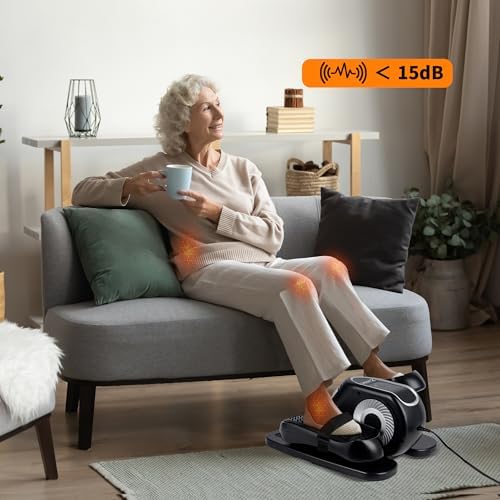 Zakle Electric Elliptical Machine for Home Office Users, Quiet Seated Pedal Exerciser with Remote Control and 12 Speed L