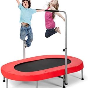 Giantex 2 Persons Foldable Fitness Trampoline Outdoor Indoor OEKO-TEX MAX 330LBS Adult Kid Fitness
