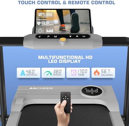 ANCHEER Under Desk Treadmill with Incline and Handle Bar for Home Office | ANCHEER 4 in 1 Folding Treadmill with LED Di