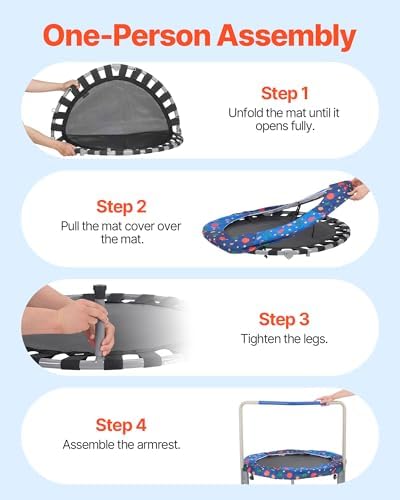 VEVOR 3FT Foldable Trampoline for Toddlers Outdoor Birthday Gift