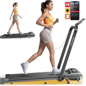 Portable Compact Under Desk Treadmill with App Remote Control and LED Display 2 in 1 Foldable Treadmill with Incline for