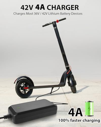 42V 2A Charger for Razor, Jetson, Voyage, Gotrax Ebike Battery | 42V 2A Efficient Fast Charging Charger for Electric Bi