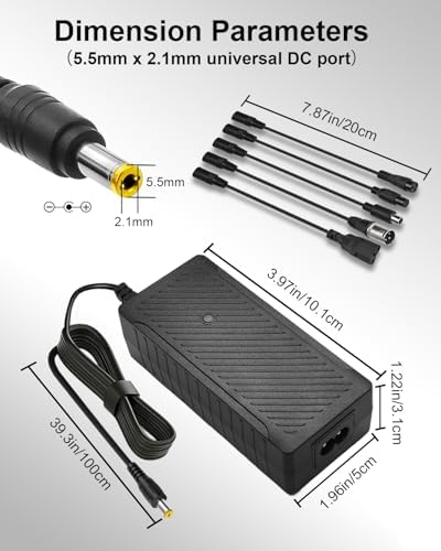 42V 2A Charger for Razor, Jetson, Voyage, Gotrax Ebike Battery | 42V 2A Efficient Fast Charging Charger for Electric Bi