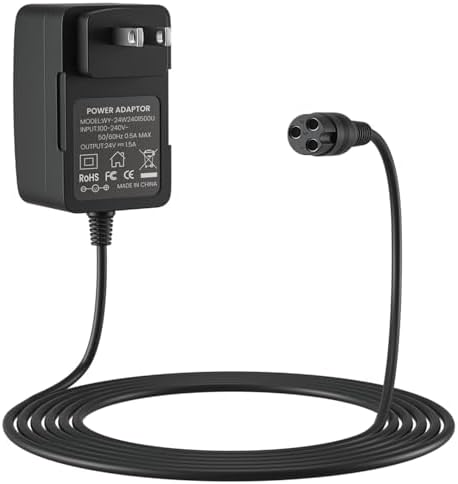 Razor E100 E125 E150 E175 E200 E300 MX350 Electric Scooter Charger 24V 3-Prong Inline Female Battery Power Cord Razor