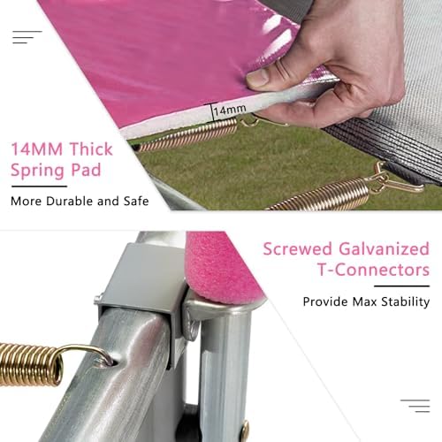 SKOK Kids Outdoor Trampoline, 400LBS ASTM Approved Net Trampoline, Kid Friendly, Outdoor Play, Durable and Safe, 12ft Di