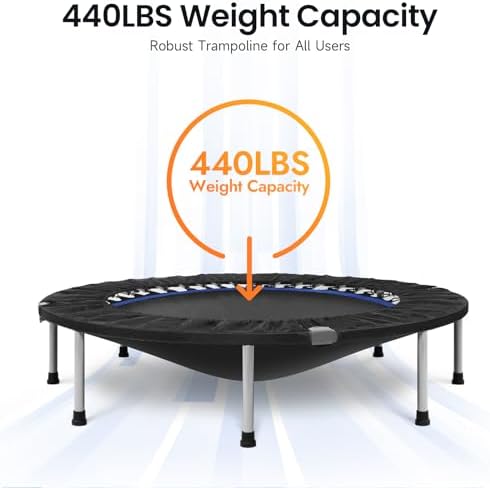BCAN Mini Trampoline for Adults Indoor Workout with Safety Pad, Rebounder Exercise Trampoline, Max Load 300lbs BCAN Fo